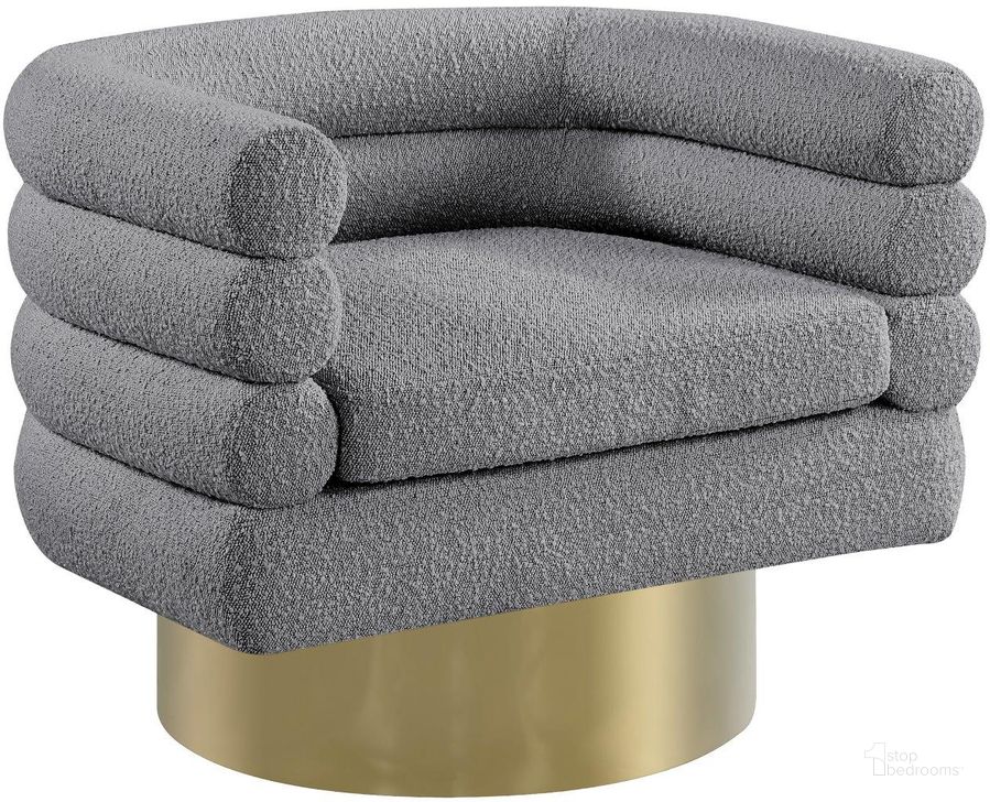 The appearance of Bron Grey Accent Chair designed by Furnique in the modern / contemporary interior design. This grey piece of furniture  was selected by 1StopBedrooms from Bron Collection to add a touch of cosiness and style into your home. Sku: 544Grey. Product Type: Accent Chair. Material: Stainless Steel. Image1