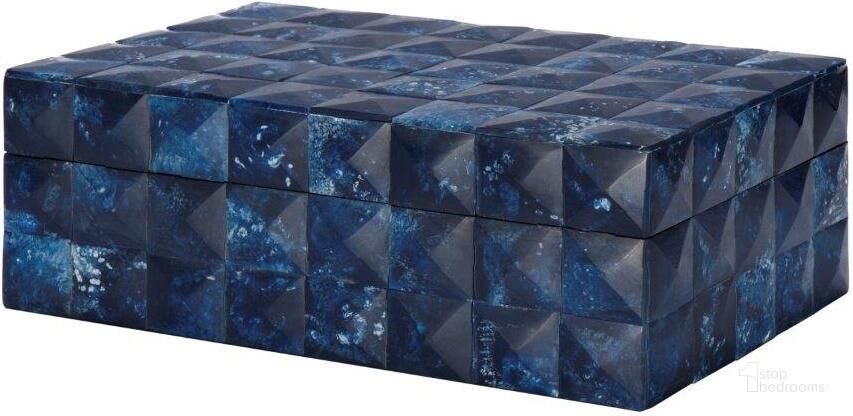 The appearance of Bronson Dark Blue Pyramid Decorative Box designed by Worlds Away in the modern / contemporary interior design. This blue piece of furniture  was selected by 1StopBedrooms from Bronson Collection to add a touch of cosiness and style into your home. Sku: BRONSON. Material: Resin. Product Type: Box. Image1