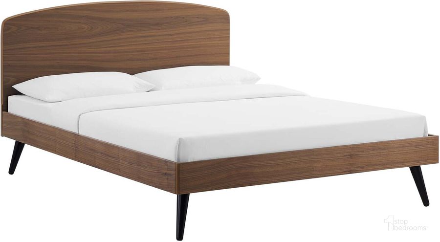 The appearance of Bronwen King Wood Platform Bed designed by Modway in the modern / contemporary interior design. This walnut piece of furniture  was selected by 1StopBedrooms from Bronwen Collection to add a touch of cosiness and style into your home. Sku: MOD-6255-WAL. Bed Type: Platform Bed. Product Type: Platform Bed. Bed Size: King. Material: Rubberwood. Image1