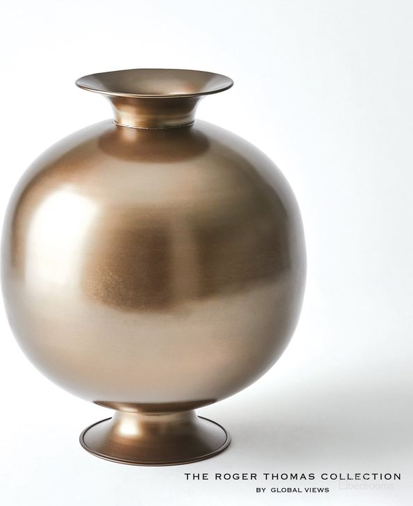 The appearance of Bronzino Orb Large Vase In Bronze designed by Global Views in the modern / contemporary interior design. This bronze piece of furniture  was selected by 1StopBedrooms from Bronzino Collection to add a touch of cosiness and style into your home. Sku: RT9.90029. Product Type: Vase. Material: Brass. Image1