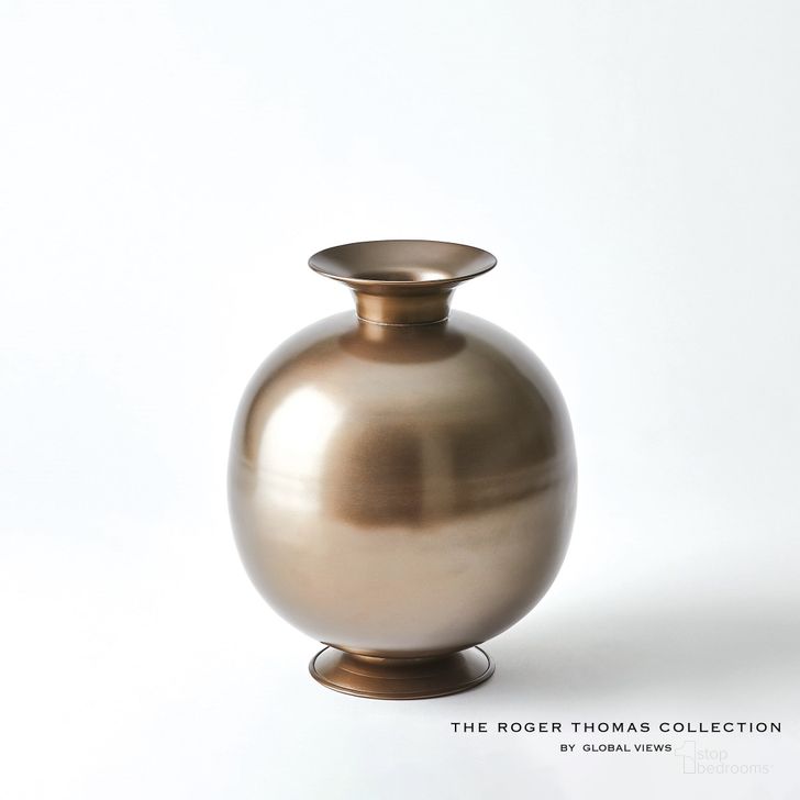 The appearance of Bronzino Orb Small Vase In Bronze designed by Global Views in the modern / contemporary interior design. This bronze piece of furniture  was selected by 1StopBedrooms from Bronzino Collection to add a touch of cosiness and style into your home. Sku: RT9.90030. Product Type: Vase. Material: Brass. Image1