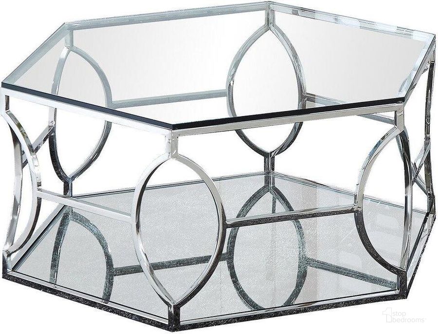 The appearance of Brooke Hexagonal Clear Glass And Steel Frame Coffee Table In Silver designed by Best Master Furniture in the modern / contemporary interior design. This silver piece of furniture  was selected by 1StopBedrooms from Brooke Collection to add a touch of cosiness and style into your home. Sku: GW119C. Material: Glass. Product Type: Coffee Table. Image1