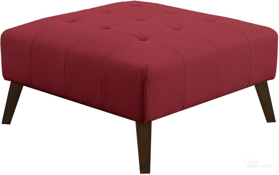The appearance of Brookelle Brick Red Ottoman designed by Bennett Interiors in the transitional interior design. This brick red piece of furniture  was selected by 1StopBedrooms from Brookelle Collection to add a touch of cosiness and style into your home. Sku: U3216-22-02. Material: Wood. Product Type: Ottoman. Image1