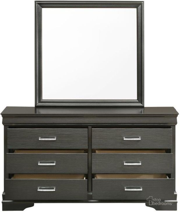 The appearance of Brooklyn Dresser In Gray designed by Galaxy Home Furnishings in the modern / contemporary interior design. This gray piece of furniture  was selected by 1StopBedrooms from Brooklyn Collection to add a touch of cosiness and style into your home. Sku: 733569231058. Material: Wood. Product Type: Dresser. Image1