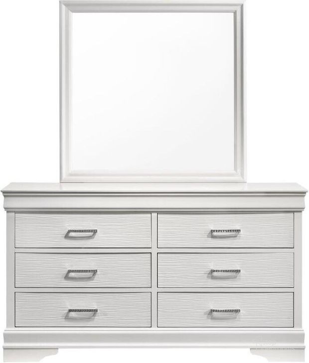 The appearance of Brooklyn Dresser In White designed by Galaxy Home Furnishings in the modern / contemporary interior design. This white piece of furniture  was selected by 1StopBedrooms from Brooklyn Collection to add a touch of cosiness and style into your home. Sku: 733569235551. Material: Wood. Product Type: Dresser. Image1