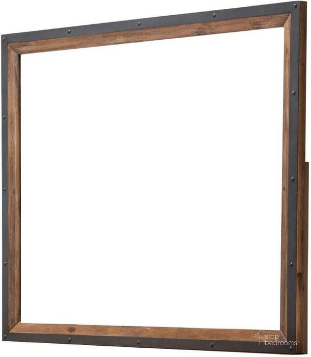 The appearance of Brooklyn Walk Burnt Umber Dresser Mirror Ki-Brkw060-408N designed by AICO in the industrial interior design. This burnt umber piece of furniture  was selected by 1StopBedrooms from Brooklyn Walk Collection to add a touch of cosiness and style into your home. Sku: KI-BRKW060-408N. Product Type: Dresser Mirror. Image1