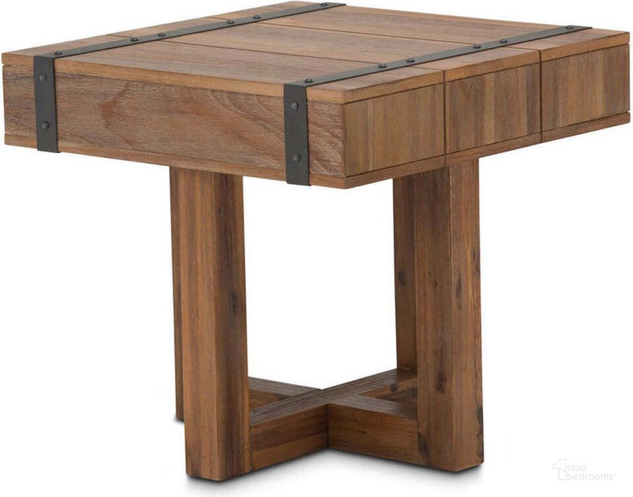 The appearance of Brooklyn Walk Burnt Umber End Table KI-BRKW202-408N designed by AICO in the industrial interior design. This burnt umber piece of furniture  was selected by 1StopBedrooms from Brooklyn Walk Collection to add a touch of cosiness and style into your home. Sku: KI-BRKW202-408N. Product Type: End Table. Image1