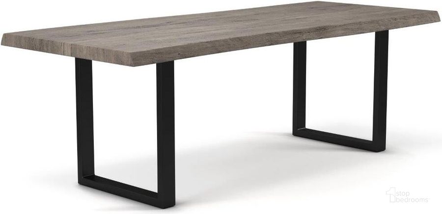 The appearance of Brooks 40 Inch x 79 Inch U Base Dining Table In Sandblasted Grey Top And Black Base designed by Urbia in the modern / contemporary interior design. This grey piece of furniture  was selected by 1StopBedrooms from Brooks Collection to add a touch of cosiness and style into your home. Sku: IL-BRO-DT-079GY-0302. Table Base Style: Double Pedestal. Material: Wood. Product Type: Dining Table. Table Top Shape: Rectangular. Size: 79". Image1