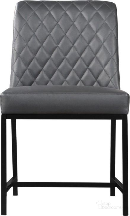 The appearance of Bryce Grey Faux Leather Dining Chair Set of 2 designed by Meridian in the modern / contemporary interior design. This grey faux leather piece of furniture  was selected by 1StopBedrooms from Bryce Collection to add a touch of cosiness and style into your home. Sku: 918Grey-C. Material: Faux Leather. Product Type: Dining Chair. Image1