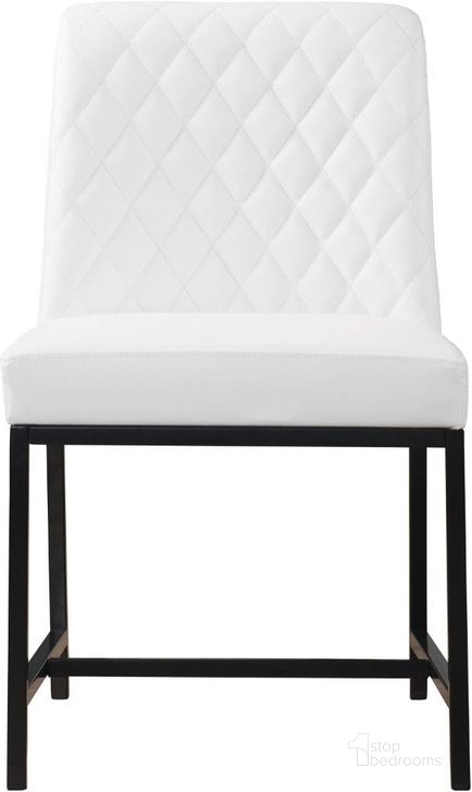 The appearance of Bryce White Faux Leather Dining Chair Set of 2 designed by Meridian in the modern / contemporary interior design. This white faux leather piece of furniture  was selected by 1StopBedrooms from Bryce Collection to add a touch of cosiness and style into your home. Sku: 918White-C. Material: Faux Leather. Product Type: Dining Chair. Image1