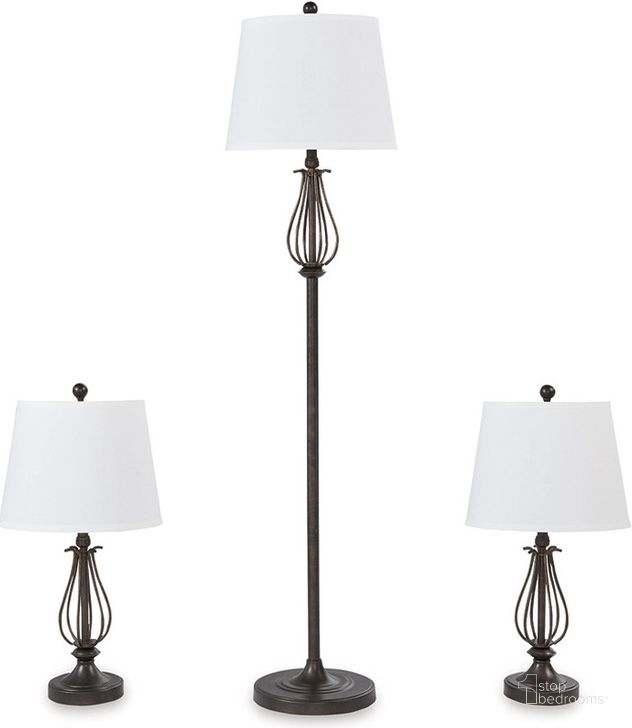 The appearance of Brycestone Bronze Finish Metal Lamp Set of 3 designed by Signature Design by Ashley in the traditional interior design. This bronze piece of furniture  was selected by 1StopBedrooms from Brycestone Collection to add a touch of cosiness and style into your home. Sku: L204526. Material: Metal. Product Type: Lamp. Image1