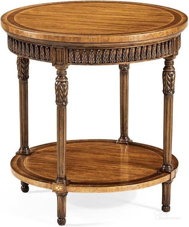 The appearance of Buckingham Napoleon Iii Style Round Side Table With Fine Inlay designed by Jonathan Charles in the traditional interior design. This satin piece of furniture  was selected by 1StopBedrooms from Buckingham Collection to add a touch of cosiness and style into your home. Sku: 495007-SAM. Material: Wood. Product Type: Side Table. Image1