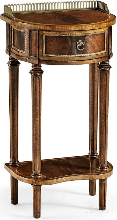 The appearance of Buckingham Phone Table designed by Jonathan Charles in the traditional interior design. This antique piece of furniture  was selected by 1StopBedrooms from Buckingham Collection to add a touch of cosiness and style into your home. Sku: 493008-MAH. Material: Wood. Product Type: Accent Table. Image1