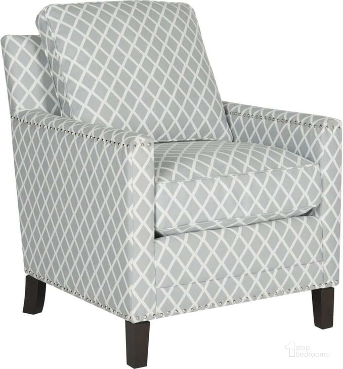The appearance of Buckler Gray and White Club Chair designed by Safavieh in the transitional interior design. This white and grey piece of furniture  was selected by 1StopBedrooms from Buckler Collection to add a touch of cosiness and style into your home. Sku: MCR4613E. Product Type: Accent Chair. Material: Stainless Steel. Image1