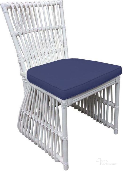 The appearance of Bungalow Dining Chair in White and Navy designed by Padmas Plantation in the modern / contemporary interior design. This white and navy piece of furniture  was selected by 1StopBedrooms from Bungalow Collection to add a touch of cosiness and style into your home. Sku: BUN12-WHT-NAV. Product Type: Dining Chair. Material: Rattan. Image1