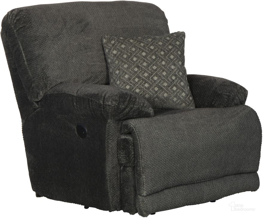 The appearance of Burbank Power Lay Flat Recliner In Smoke designed by Catnapper in the traditional interior design. This smoke piece of furniture  was selected by 1StopBedrooms from Burbank Collection to add a touch of cosiness and style into your home. Sku: 628107180658264048. Material: Fabric. Product Type: Recliner. Image1
