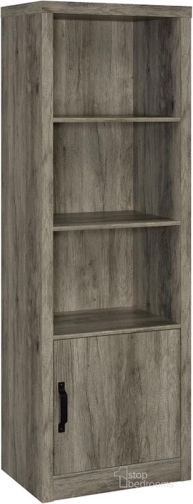 The appearance of Burke 3-Shelf Media Tower with Storage Cabinet In Grey Driftwood designed by Coaster in the rustic / southwestern interior design. This grey driftwood piece of furniture  was selected by 1StopBedrooms from Burke Collection to add a touch of cosiness and style into your home. Sku: 707726. Material: Wood. Product Type: Media Tower. Image1