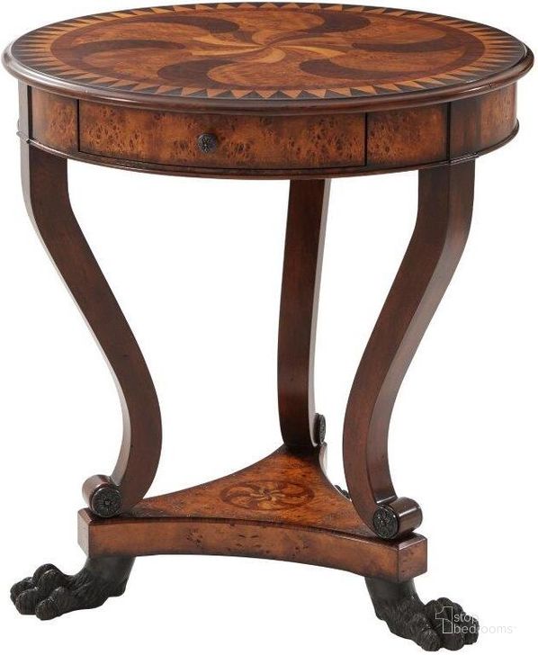 The appearance of Burl Swirls Side Table designed by Theodore Alexander in the traditional interior design. This  piece of furniture  was selected by 1StopBedrooms from Essential Collection to add a touch of cosiness and style into your home. Sku: 5005-228. Material: Wood. Product Type: Side Table.