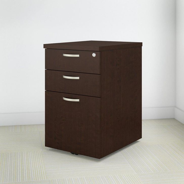 The appearance of Bush Business Furniture Easy Office 3 Drawer Mobile File Cabinet in Mocha Cherry designed by Bush Furniture in the transitional interior design. This cherry piece of furniture  was selected by 1StopBedrooms from Easy Office Collection to add a touch of cosiness and style into your home. Sku: EOF116MR-03. Material: Wood. Product Type: Mobile Filing Cabinet. Image1