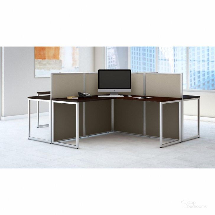 The appearance of Bush Business Furniture Easy Office 60W 4 Person L Shaped Cubicle Desk Workstation with 45H Panels in Mocha Cherry designed by Bush Furniture in the modern / contemporary interior design. This cherry piece of furniture  was selected by 1StopBedrooms from Easy Office Collection to add a touch of cosiness and style into your home. Sku: EOD760MR-03K. Material: Wood. Product Type: Work Station. Image1