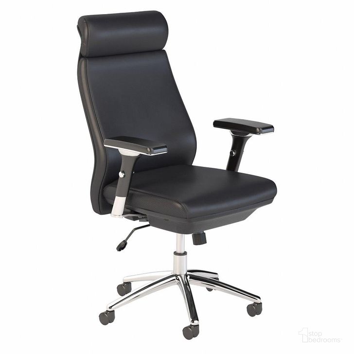 The appearance of Bush Business Furniture Office 500 High Back Leather Executive Chair in Black Ofch1601Bl-Z designed by Bush Furniture in the modern / contemporary interior design. This black leather piece of furniture  was selected by 1StopBedrooms from Office 500 Collection to add a touch of cosiness and style into your home. Sku: OFCH1601BL-Z. Product Type: Office Chair. Image1