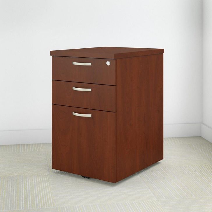 The appearance of Bush Business Furniture Office in An Hour Mobile File Cabinet in Hansen Cherry designed by Bush Furniture in the transitional interior design. This hansen cherry piece of furniture  was selected by 1StopBedrooms from Office In An Hour Collection to add a touch of cosiness and style into your home. Sku: WC36453-03. Product Type: Mobile Filing Cabinet. Image1
