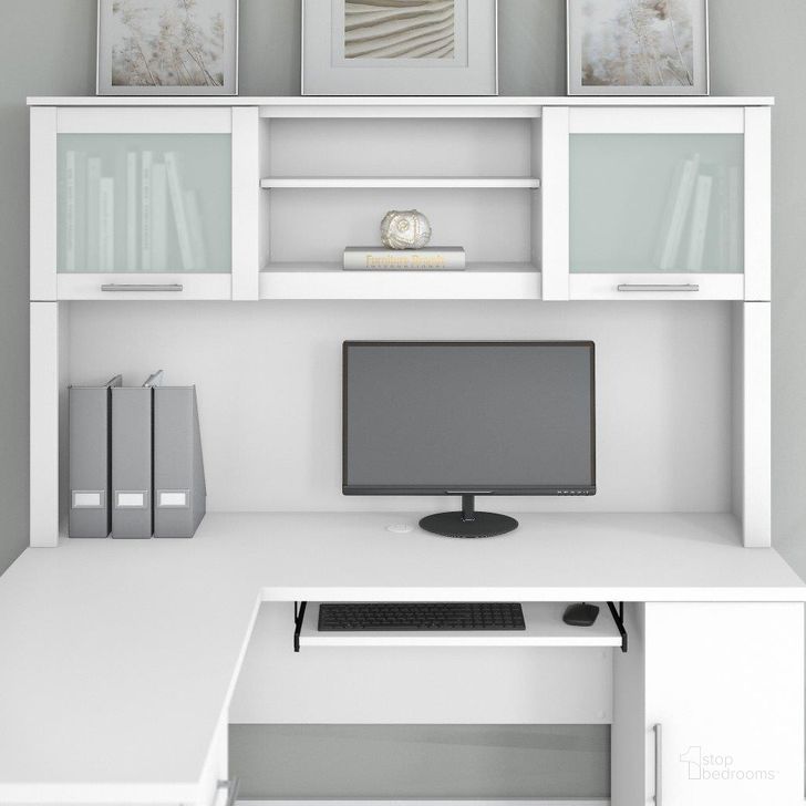 The appearance of Bush Furniture Somerset 60W Desk Hutch in White designed by Bush Furniture in the modern / contemporary interior design. This white piece of furniture  was selected by 1StopBedrooms from Somerset Collection to add a touch of cosiness and style into your home. Sku: WC81931. Product Type: Hutch. Image1