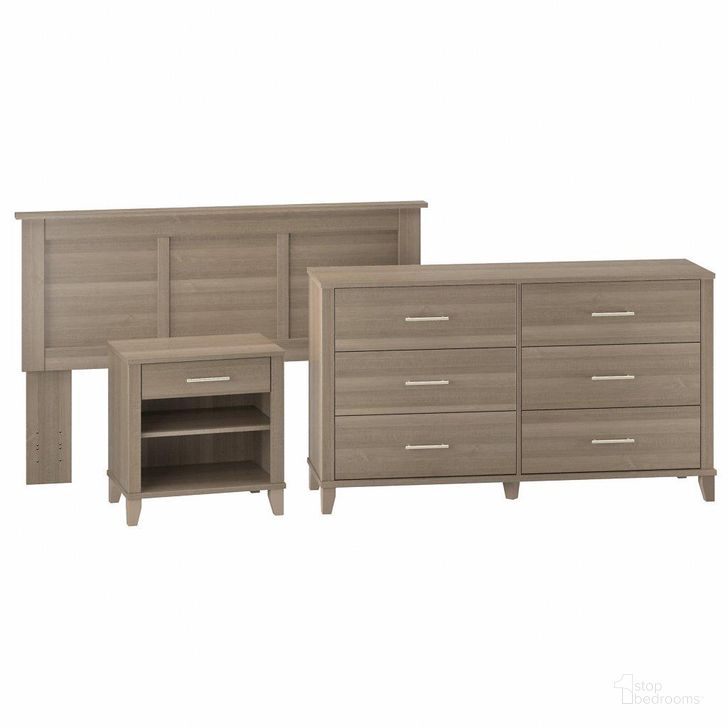The appearance of Bush Furniture Somerset Full/Queen Size Headboard, Dresser and Nightstand Bedroom Set in Ash Gray designed by Bush Furniture in the modern / contemporary interior design. This ash gray piece of furniture  was selected by 1StopBedrooms from Somerset Bedroom Collection to add a touch of cosiness and style into your home. Sku: SET003AG. Product Type: Headboard Set. Image1