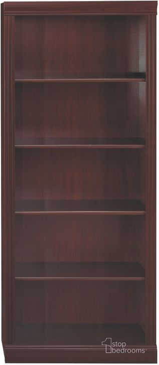 The appearance of Saratoga Harvest Cherry Bookcase - 5 Shelf designed by Bush Furniture in the traditional interior design. This brown piece of furniture  was selected by 1StopBedrooms from  to add a touch of cosiness and style into your home. Sku: W1615C-03. Material: Wood. Product Type: Standard Bookcase. Image1