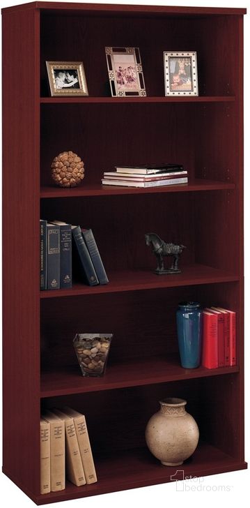 The appearance of Series C Mahogany 36 Inch 5-Shelf Bookcase designed by Bush Furniture in the modern / contemporary interior design. This mahogany piece of furniture  was selected by 1StopBedrooms from Series C Collection to add a touch of cosiness and style into your home. Sku: WC36714. Material: Wood. Product Type: Standard Bookcase. Image1