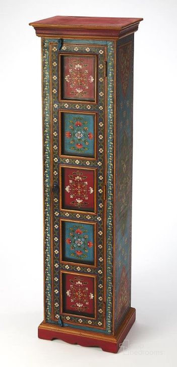 The appearance of Butler Amir Hand Painted Tall Cabinet designed by Butler Specialty Company in the traditional interior design. This multicolor piece of furniture  was selected by 1StopBedrooms from Artifacts Collection to add a touch of cosiness and style into your home. Sku: 5364290. Material: Wood. Product Type: Cabinet. Image1