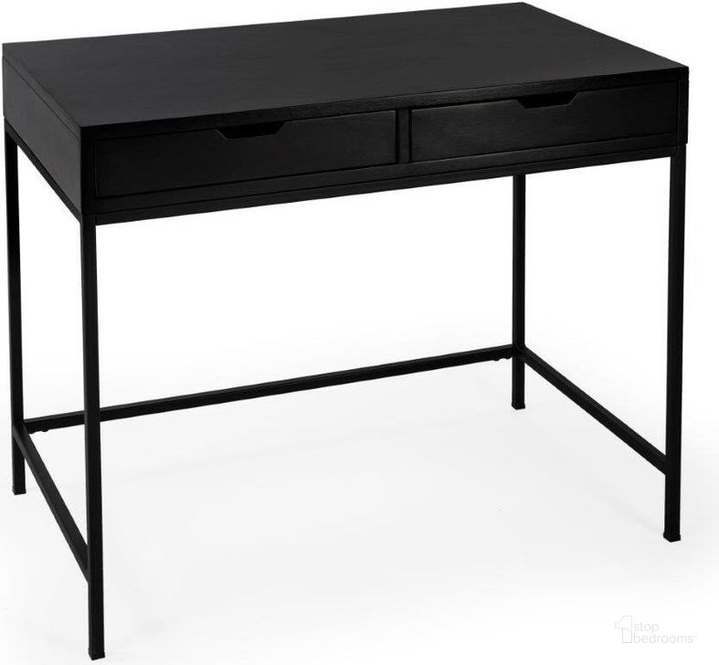 The appearance of Butler Belka Black  Desk with Drawers designed by Butler Specialty Company in the modern / contemporary interior design. This black piece of furniture  was selected by 1StopBedrooms from Butler Loft Collection to add a touch of cosiness and style into your home. Sku: 5466295. Product Type: Desk. Material: Rubberwood. Image1