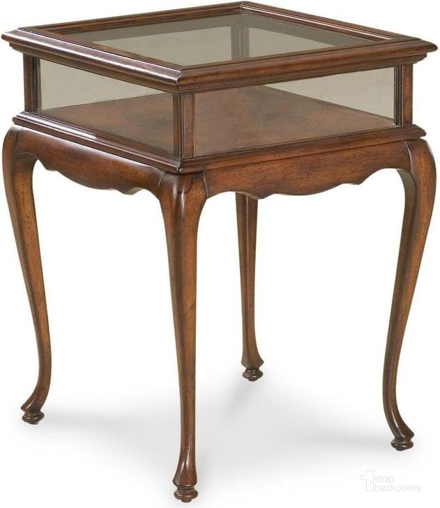 The appearance of Butler Burton Plantation Cherry Curio Table designed by Butler Specialty Company in the traditional interior design. This dark brown piece of furniture  was selected by 1StopBedrooms from Plantation Collection to add a touch of cosiness and style into your home. Sku: 1484024. Product Type: Curio. Material: Rubberwood. Image1