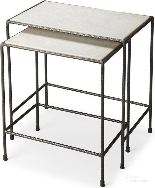 The appearance of Butler Carrera Marble Nesting Tables designed by Butler Specialty Company in the transitional interior design. This multicolor piece of furniture  was selected by 1StopBedrooms from Metalworks Collection to add a touch of cosiness and style into your home. Sku: 2870330. Product Type: Nesting Table. Material: Iron. Image1