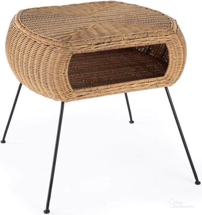 The appearance of Butler Coralitta Rattan End Table designed by Butler Specialty Company in the transitional interior design. This natural piece of furniture  was selected by 1StopBedrooms from Coralitta Collection to add a touch of cosiness and style into your home. Sku: 5578404. Product Type: End Table. Material: Iron. Image1
