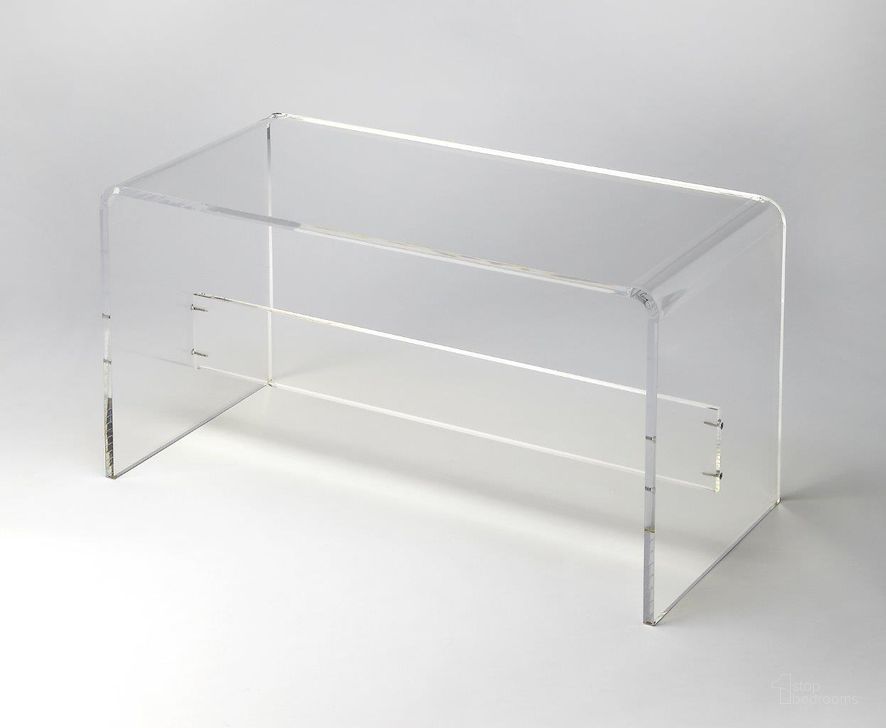 The appearance of Butler Crystal Clear Acrylic Bench designed by Butler Specialty Company in the modern / contemporary interior design. This clear piece of furniture  was selected by 1StopBedrooms from Loft Collection to add a touch of cosiness and style into your home. Sku: 3607335. Product Type: Bedroom Bench. Material: Acrylic. Image1