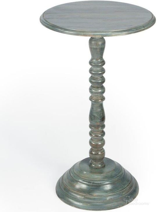 The appearance of Butler Dani Round Pedestal Accent Table designed by Butler Specialty Company in the transitional interior design. This gray piece of furniture  was selected by 1StopBedrooms from Artifacts Collection to add a touch of cosiness and style into your home. Sku: 2265290. Material: Wood. Product Type: Accent Table. Image1