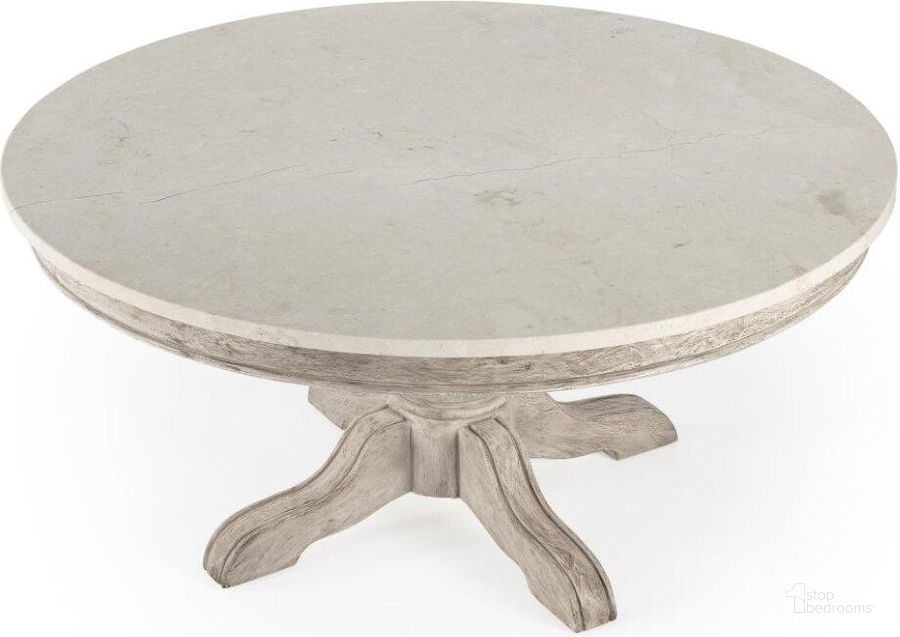 The appearance of Butler Danielle Marble Coffee Table 5516329 designed by Butler Specialty Company in the transitional interior design. This grey piece of furniture  was selected by 1StopBedrooms from Masterpiece Collection to add a touch of cosiness and style into your home. Sku: 5516329T;5516329B. Material: Marble. Product Type: Coffee Table. Image1