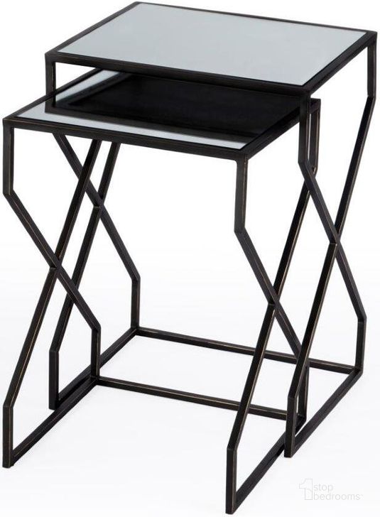 The appearance of Butler Demi Modern Mirrored Nesting Tables designed by Butler Specialty Company in the modern / contemporary interior design. This black piece of furniture  was selected by 1StopBedrooms from Demi Collection to add a touch of cosiness and style into your home. Sku: 5605025. Product Type: Nesting Table. Material: Iron. Image1