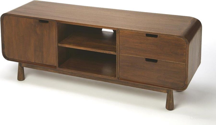 The appearance of Butler Drayton Modern Wood Entertainment Console designed by Butler Specialty Company in the modern / contemporary interior design. This medium brown piece of furniture  was selected by 1StopBedrooms from Loft Collection to add a touch of cosiness and style into your home. Sku: 5328140. Material: Wood. Product Type: Entertainment Console. Image1