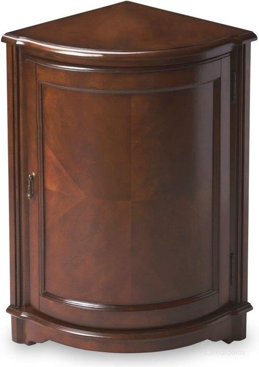 The appearance of Butler Durham Plantation Cherry Corner Cabinet 2115024 designed by Butler Specialty Company in the traditional interior design. This cherry piece of furniture  was selected by 1StopBedrooms from Plantation Collection to add a touch of cosiness and style into your home. Sku: 2115024. Product Type: Cabinet. Material: Rubberwood. Image1