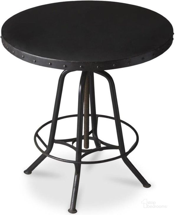 The appearance of Butler Englewood Round Metal Hall/Pub Table designed by Butler Specialty Company in the transitional interior design. This black piece of furniture  was selected by 1StopBedrooms from Industrial Chic Collection to add a touch of cosiness and style into your home. Sku: 1200025. Product Type: Pub Table. Material: Iron. Image1