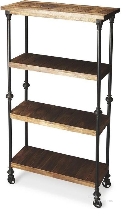 The appearance of Butler Fontainebleau Industrial Chic Bookcase designed by Butler Specialty Company in the transitional interior design. This multicolor piece of furniture  was selected by 1StopBedrooms from Industrial Chic Collection to add a touch of cosiness and style into your home. Sku: 2703290. Material: Wood. Product Type: Bookcase. Image1