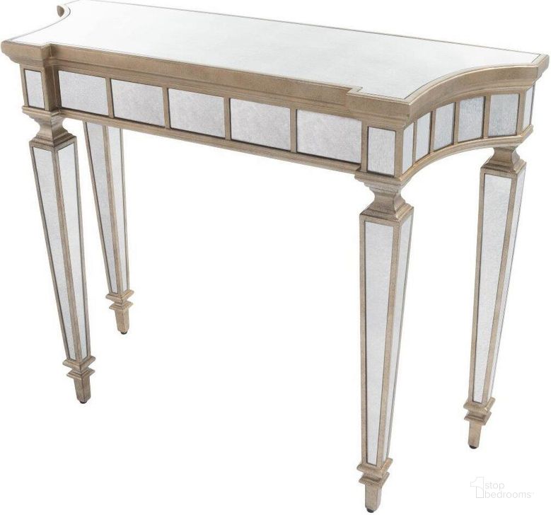 The appearance of Butler Garbo Mirrored Console Table designed by Butler Specialty Company in the traditional interior design. This silver piece of furniture  was selected by 1StopBedrooms from Masterpiece Collection to add a touch of cosiness and style into your home. Sku: 1251146. Material: Wood. Product Type: Console Table. Image1
