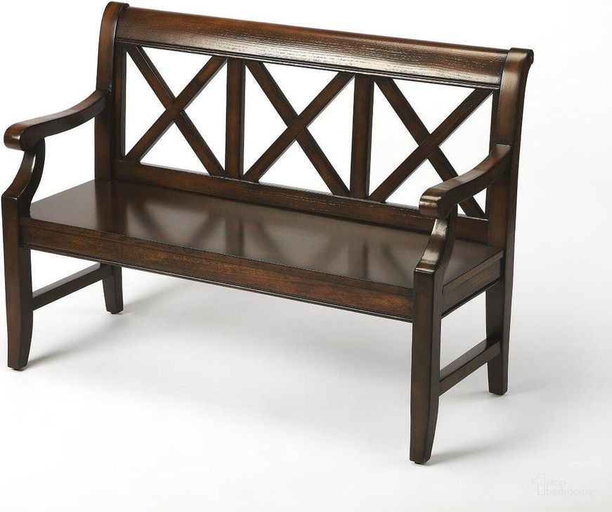 The appearance of Butler Gerrit Plantation Cherry Bench designed by Butler Specialty Company in the transitional interior design. This dark brown piece of furniture  was selected by 1StopBedrooms from Plantation Collection to add a touch of cosiness and style into your home. Sku: 5048024. Material: MDF. Product Type: Bedroom Bench. Image1