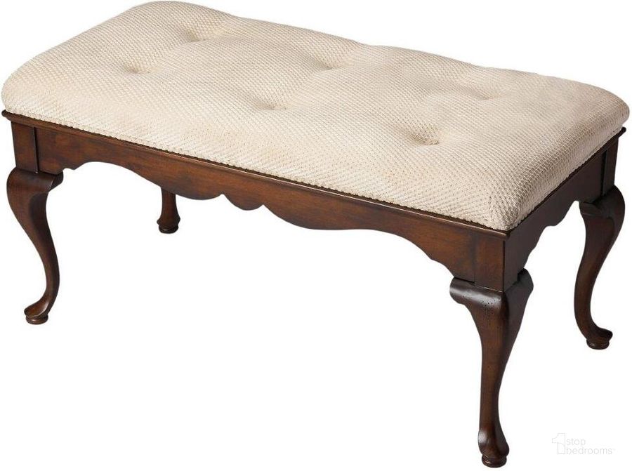 The appearance of Butler Grace Plantation Cherry Bench designed by Butler Specialty Company in the traditional interior design. This cherry piece of furniture  was selected by 1StopBedrooms from Plantation Collection to add a touch of cosiness and style into your home. Sku: 3013024. Material: Wood. Product Type: Bedroom Bench. Image1