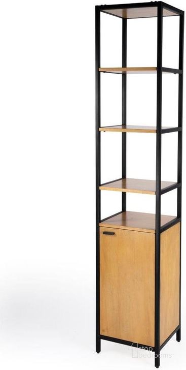 The appearance of Butler Hans Narrow Wood And Iron 84 Inch Etagere Bookcase designed by Butler Specialty Company in the modern / contemporary interior design. This natural piece of furniture  was selected by 1StopBedrooms from Hans Collection to add a touch of cosiness and style into your home. Sku: 5556419. Product Type: Bookcase. Material: MDF. Image1