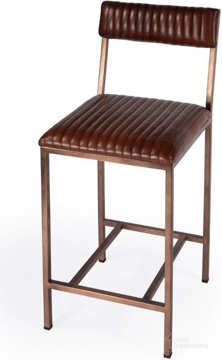 The appearance of Butler Houston 24 Inch Leather Counter Stool designed by Butler Specialty Company in the modern / contemporary interior design. This brown piece of furniture  was selected by 1StopBedrooms from Houston Collection to add a touch of cosiness and style into your home. Sku: 5623344. Material: Leather. Product Type: Barstool. Image1