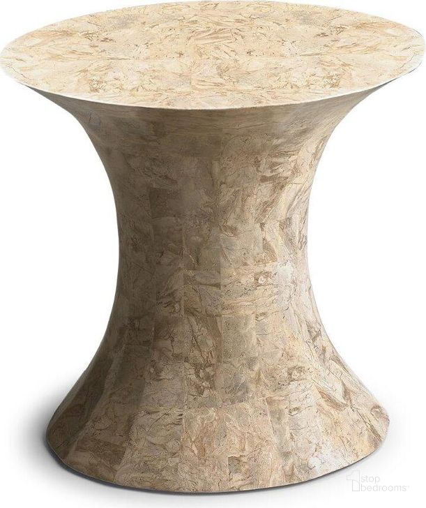 The appearance of Butler Jaxon Oval Fossil Stone Side Table designed by Butler Specialty Company in the modern / contemporary interior design. This beige piece of furniture  was selected by 1StopBedrooms from Heritage Collection to add a touch of cosiness and style into your home. Sku: 5059070. Material: Wood. Product Type: Side Table. Image1