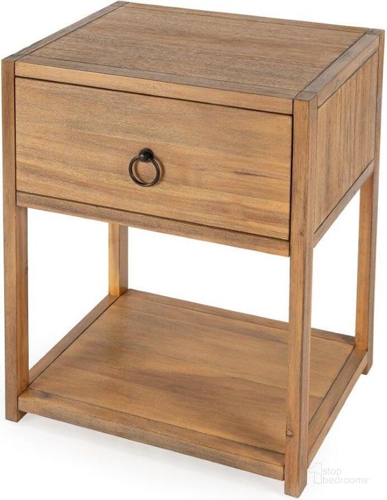 The appearance of Butler Lark Natural Wood End Table 5384312 designed by Butler Specialty Company in the transitional interior design. This natural wood piece of furniture  was selected by 1StopBedrooms from Butler Loft Collection to add a touch of cosiness and style into your home. Sku: 5384312. Product Type: End Table. Material: MDF. Image1